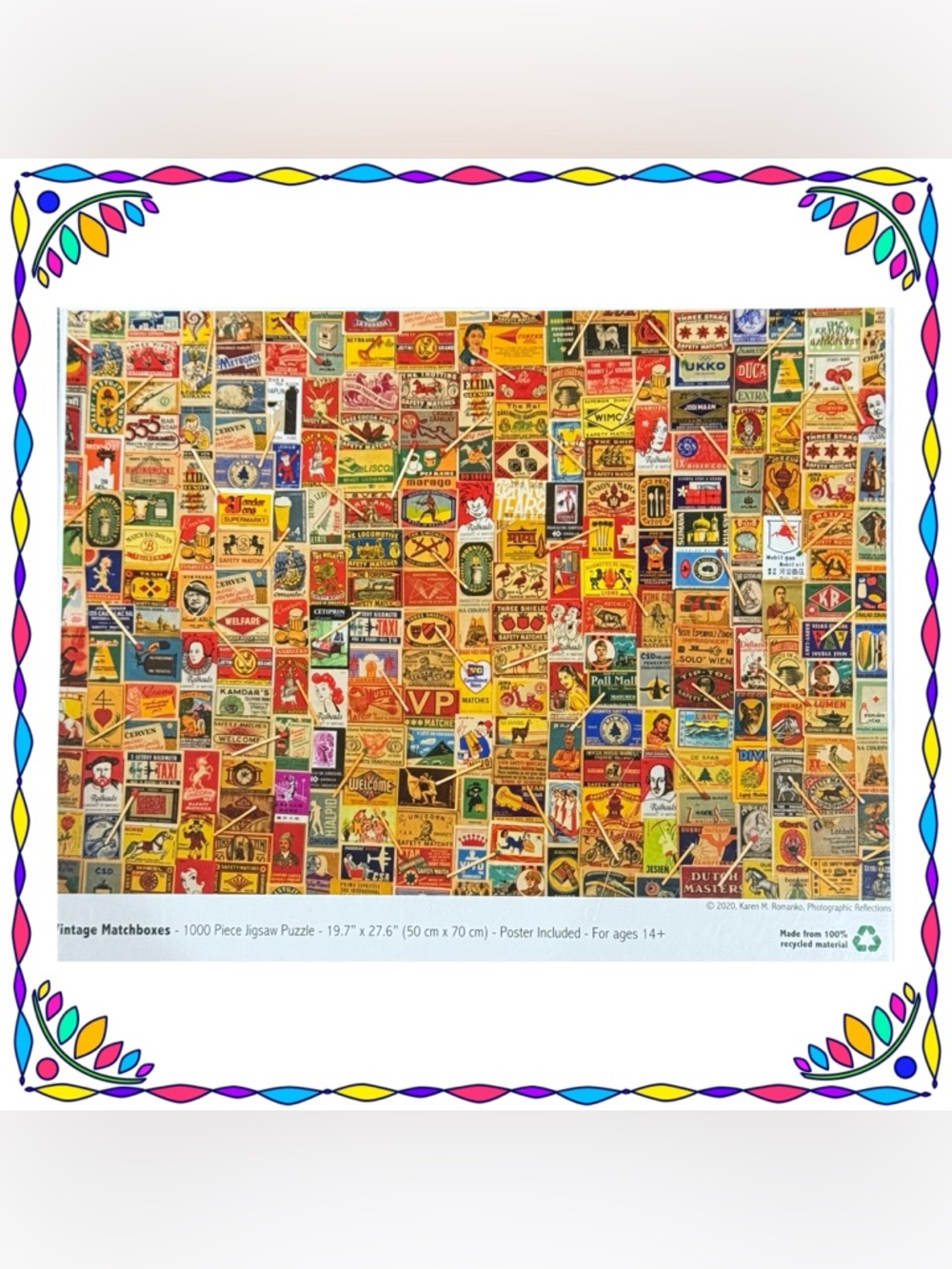 Jigsaw puzzle - Vintage Matchboxes - 1000 pieces - complete - one owner - poster